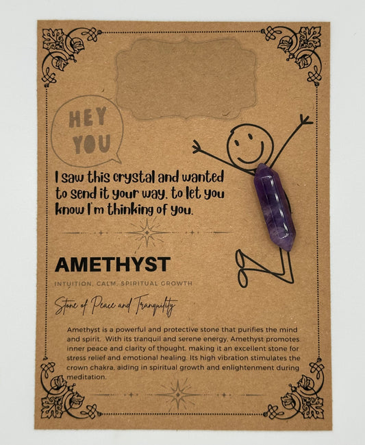 Saw this and thought of you Crystal gift card and gift bag  - Polished Double Hexagonal Healing Crystal