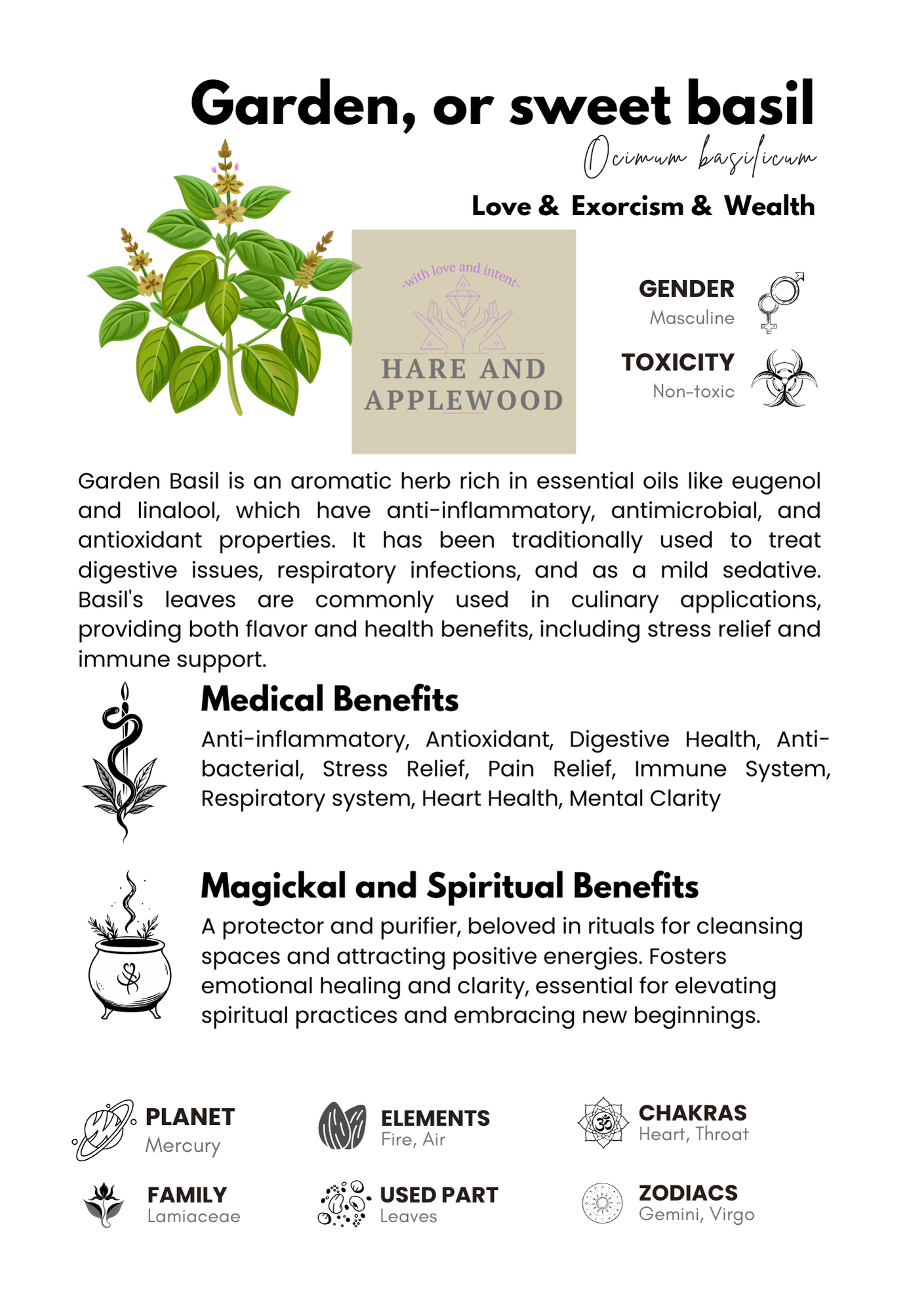 HERB information cards  A B C D E F G H I J K L M