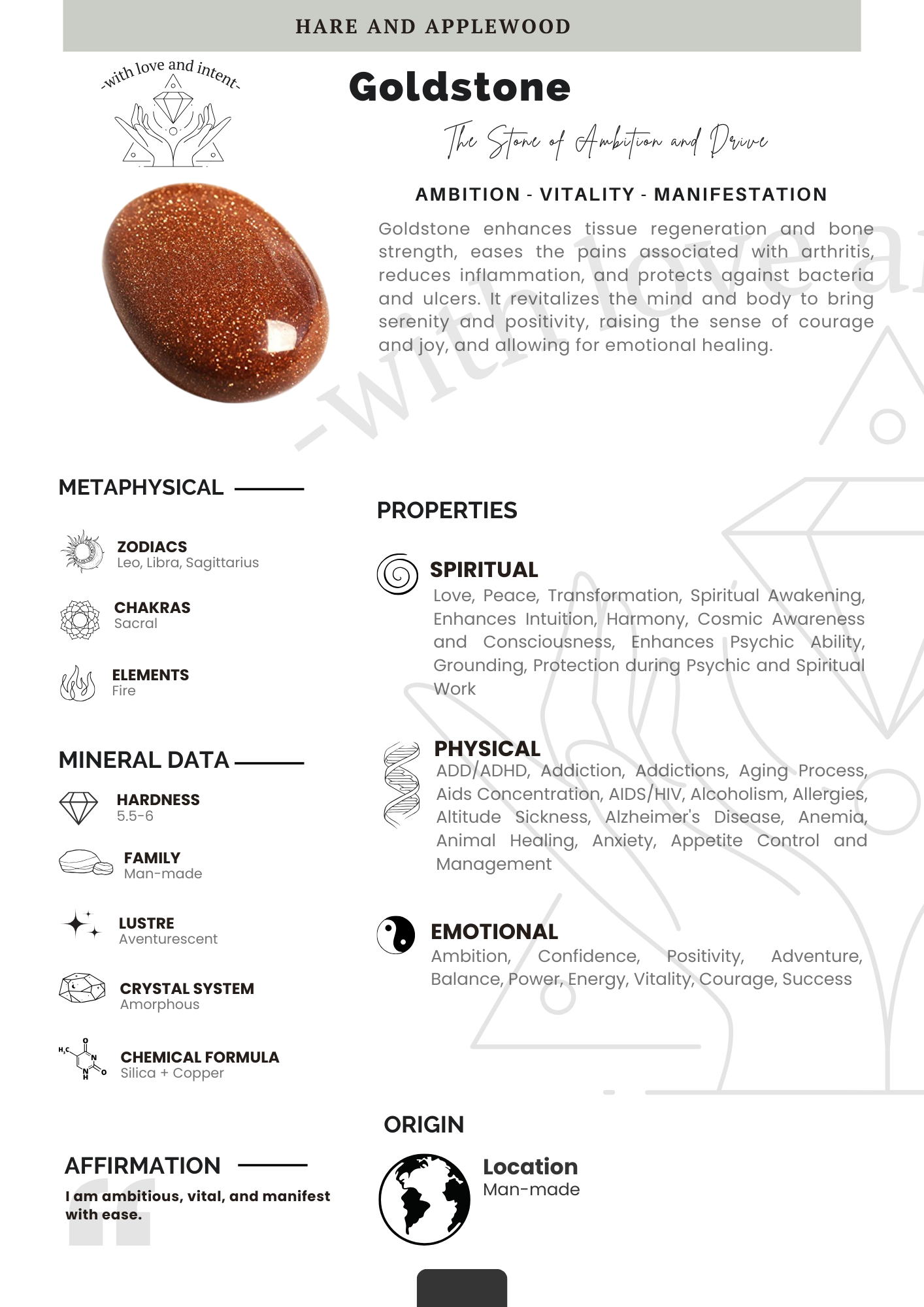 Crystal information cards A B C D E F G H