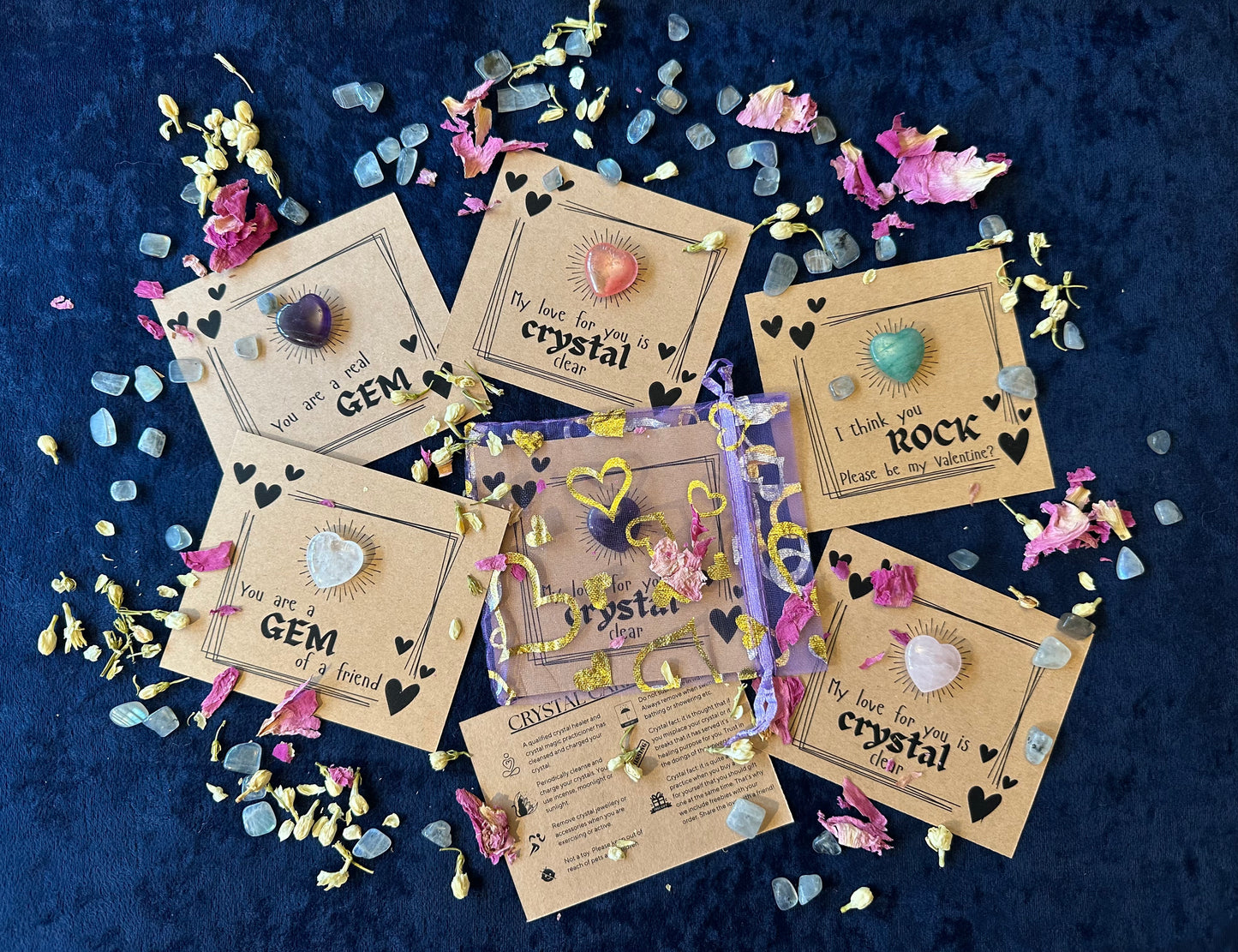 Valentines / Friend / You Rock   Crystal gift card and gift bag  - Polished Heart