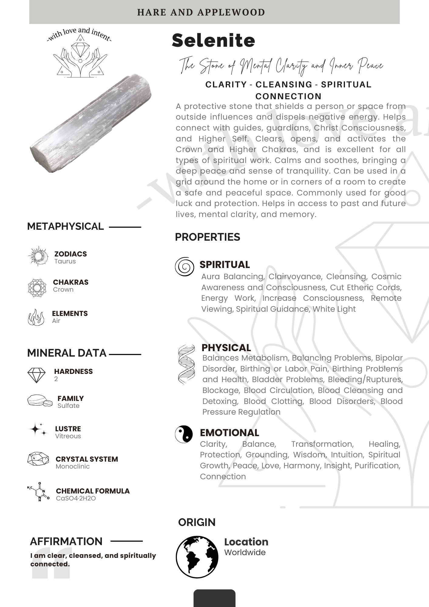 Crystal information cards P Q R S T U V W X Y Z